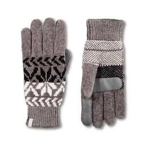 NEW ISOTONER women’s chenille snowflake gloves in chrome